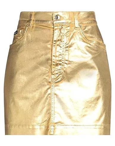 Gold Plain weave Mini skirt