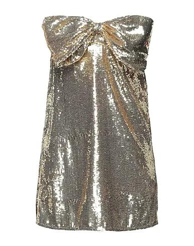 Gold Plain weave Sequin dress
