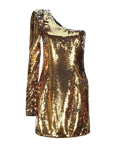 Gold Plain weave Short dress