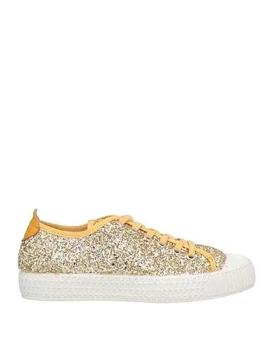 Gold Plain weave Sneakers