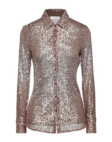 Gold Tulle Solid color shirts & blouses