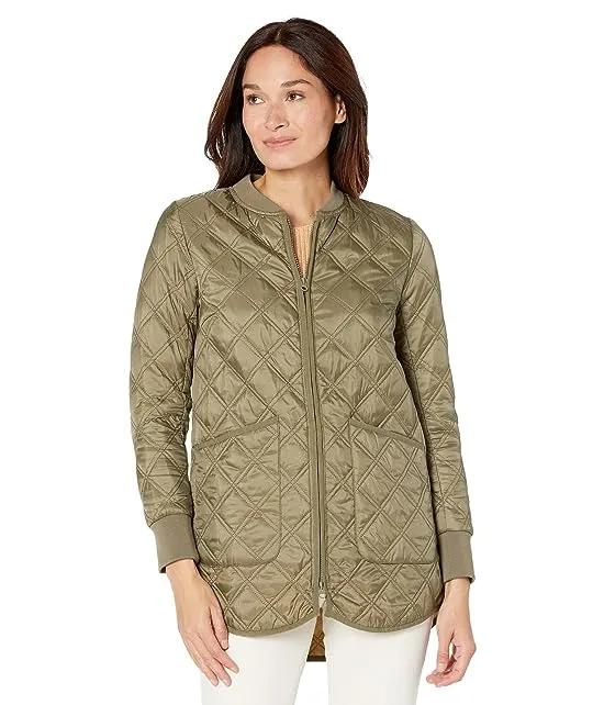 Good Sport Quilted Zipper Jacket with Knit Trim