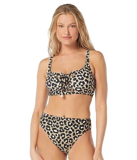 Graphic Cheetah Lace-Up Bralette Top