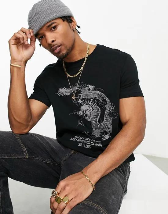 graphic tiger print T-shirt in black