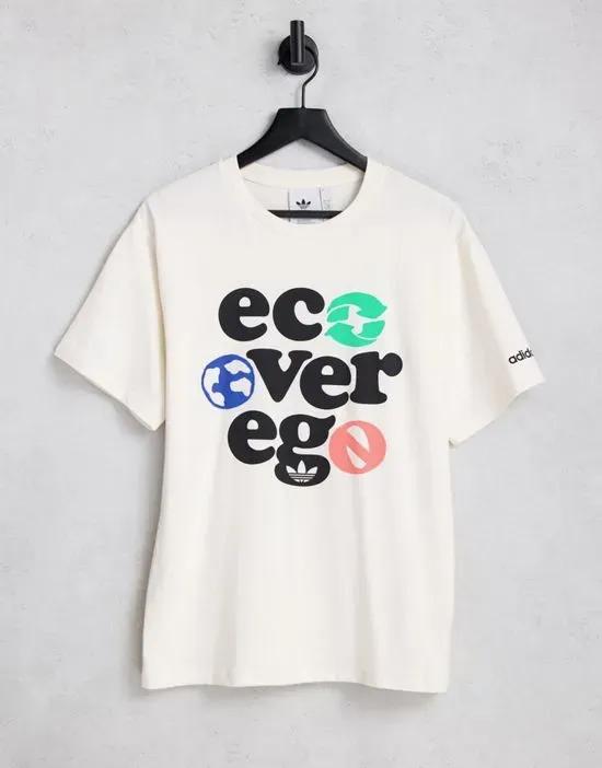 Graphics over Ego t-shirt in non dye - BEIGE
