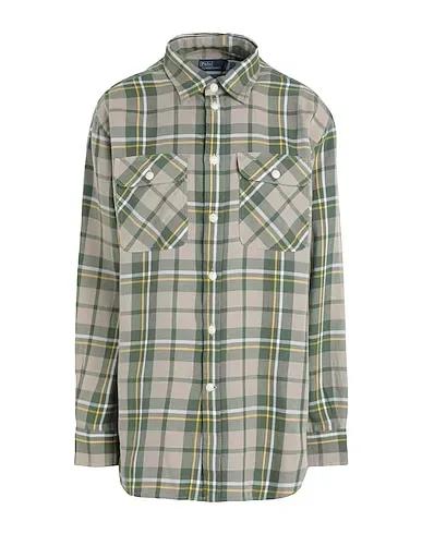 Green Checked shirt RELAXED FIT PLAID TWILL UTILITY SHIRT

