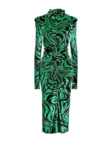 Green Chenille Midi dress