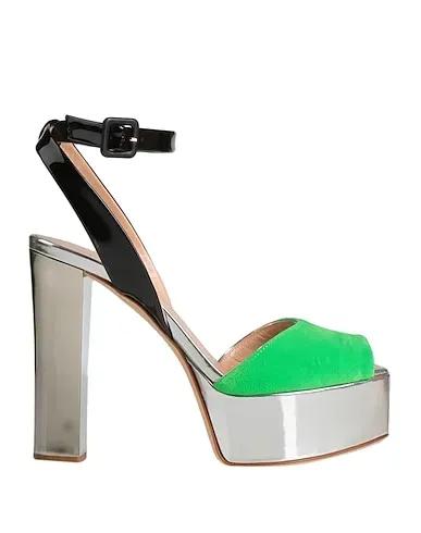 Green Chenille Sandals