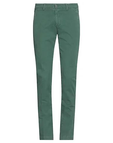 Green Cotton twill Casual pants