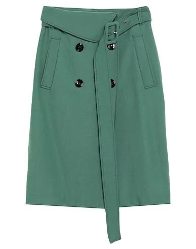 Green Cotton twill Midi skirt