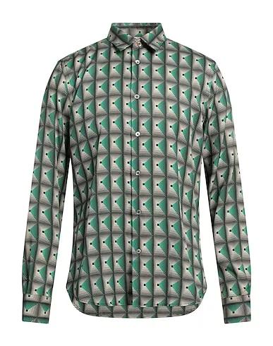 Green Cotton twill Patterned shirt