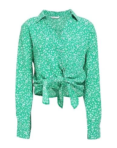 Green Crêpe Floral shirts & blouses