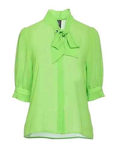 Green Crêpe Shirts & blouses with bow