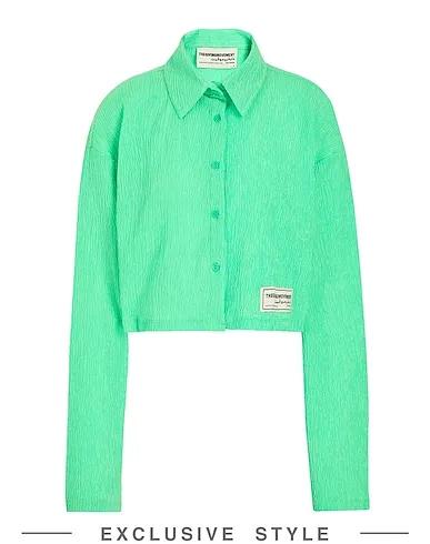 Green Crêpe Solid color shirts & blouses