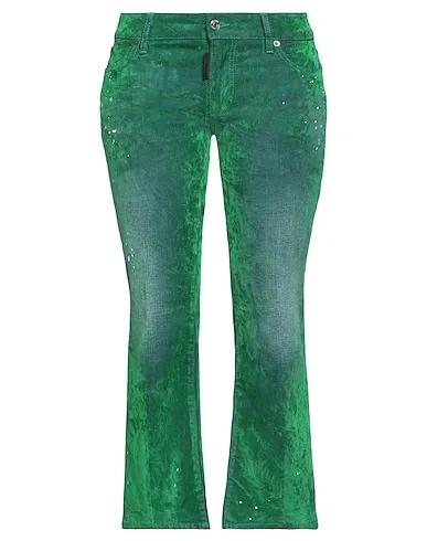 Green Denim Casual pants