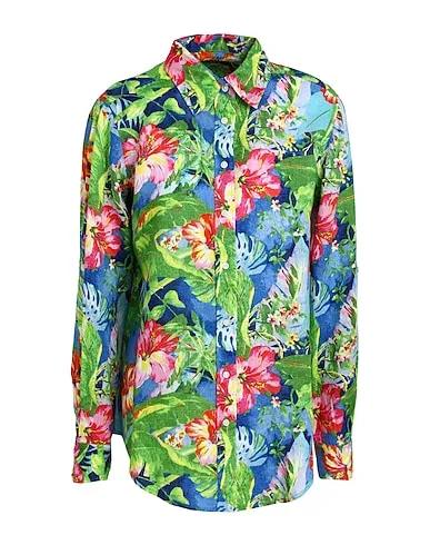 Green Floral shirts & blouses FLORAL LINEN SHIRT
