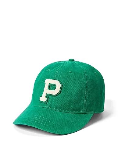 Green Gabardine Hat CHENILLE-PATCH TWILL BALL CAP
