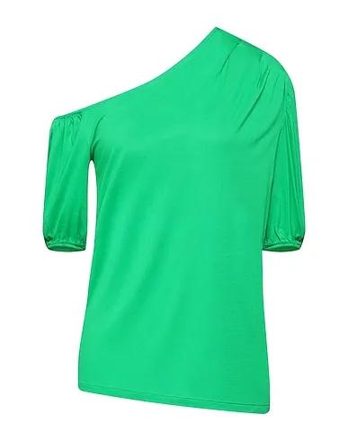 Green Jersey One-shoulder top