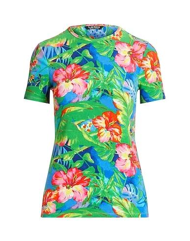 Green Jersey T-shirt FLORAL STRETCH COTTON TEE
