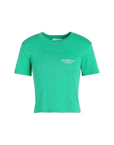 Green Jersey T-shirt Topshop studio seam detail baby tee 