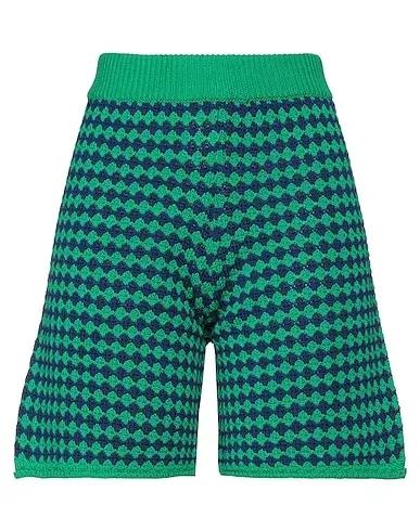 Green Knitted Shorts & Bermuda