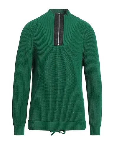 Green Knitted Sweater with zip