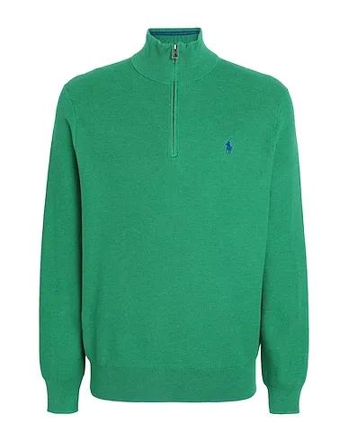 Green Knitted Sweater with zip