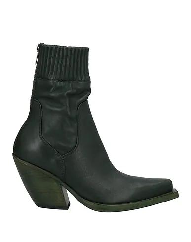Green Leather Ankle boot