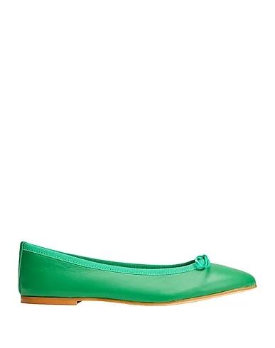 Green Leather Ballet flats LEATHER BALLET FLAT
