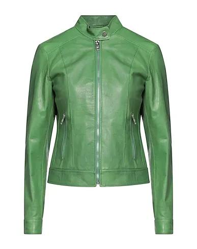 Green Leather Biker jacket
