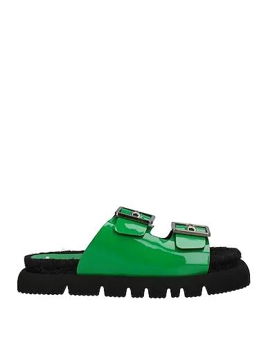 Green Leather Espadrilles