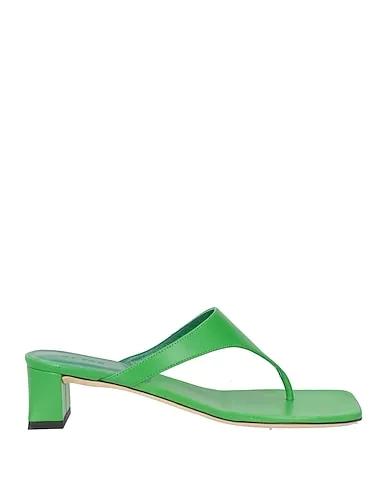 Green Leather Flip flops