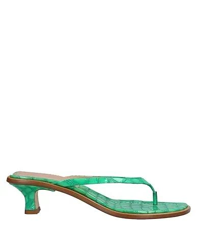 Green Leather Flip flops