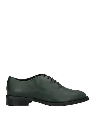 Green Leather Laced shoes