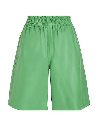 Green Leather Leather pant LEATHER PULL-ON BERMUDA
