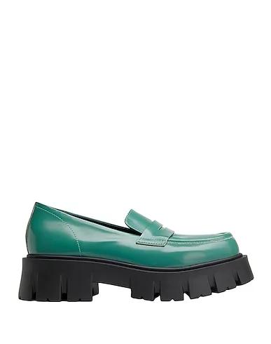 Green Leather Loafers ABRADED LEATHER CHUNKY LOAFER
