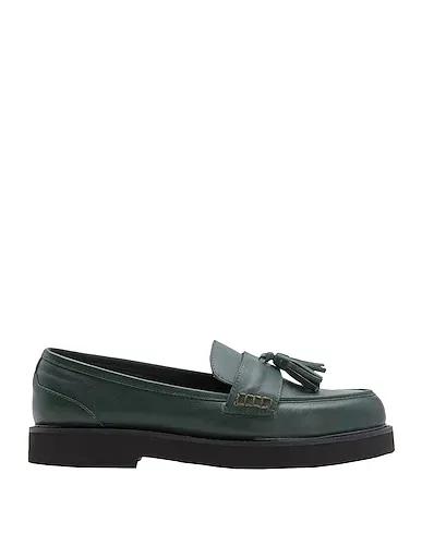 Green Leather Loafers LEATHER BASIC TASSEL L