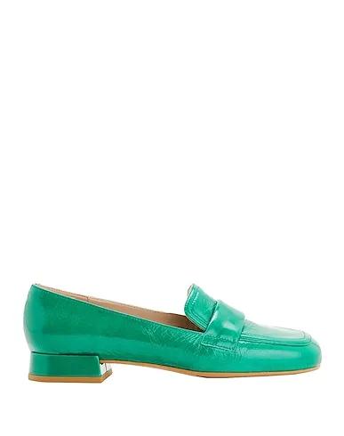 Green Leather Loafers POLISHED LEATHER LOAFERS
