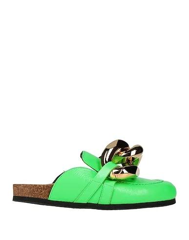 Green Leather Mules and clogs