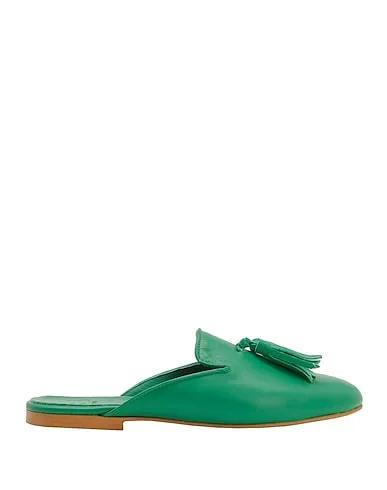 Green Leather Mules and clogs LEATHER TASSEL MULES
