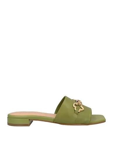 Green Leather Sandals