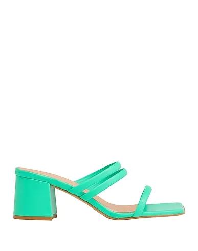 Green Leather Sandals LEATHER STRIPE SANDAL
