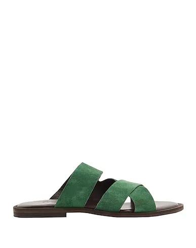 Green Leather Sandals SUEDE LEATHER MULTI-STRAP SANDAL 