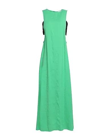 Green Long dress Topshop contrast black tab side midi dress 
