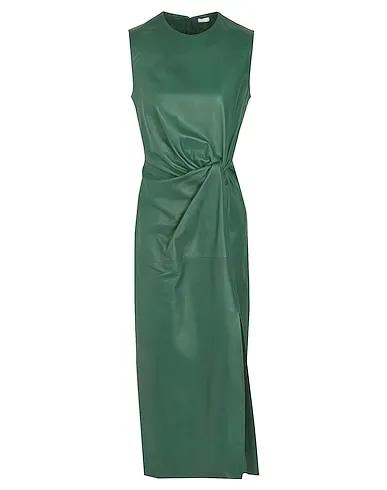 Green Midi dress LEATHER DRAPE & KNOT PENCIL MIDI DRESS
