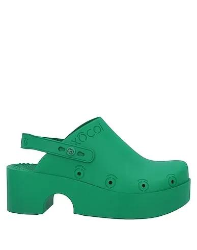 Green Mules and clogs