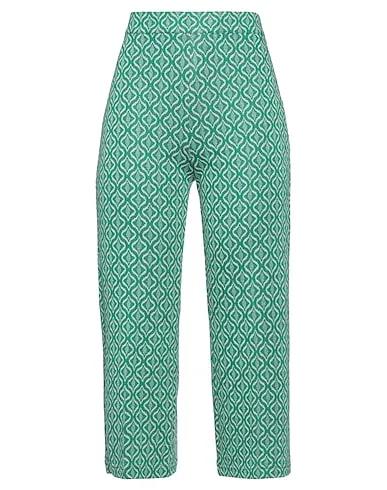Green Piqué Cropped pants & culottes