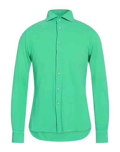 Green Piqué Solid color shirt