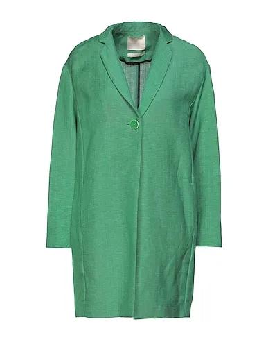 Green Plain weave Full-length jacket