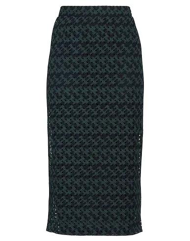 Green Plain weave Midi skirt